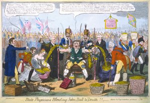 State Physicians Bleeding John Bull to Death!!, 1816 by George Cruikshank
